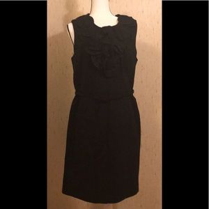 Badgley Mischka ruffle flower belted dress